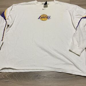 VINTAGE NIKE NBA LOS ANGELES LAKERS 1990S LONG SLEEVE TEE SHIRT SIZE XL‎